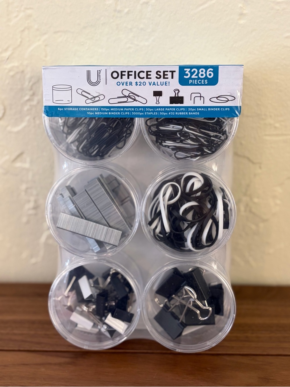 U Style 3,286-Piece Office Supply Set Clips Staples Bands New Sealed